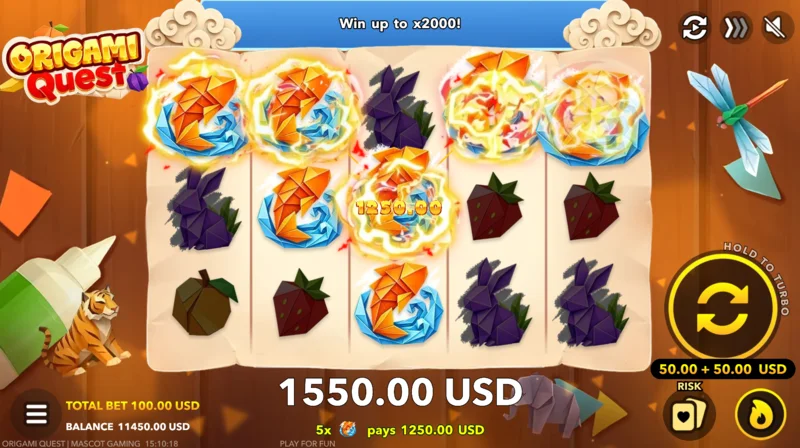 Origami Quest - grote winst in het hoofdspel